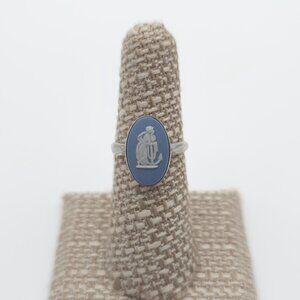Size 6.5 Sterling Silver Wedgwood Jasperware Ring A1694
